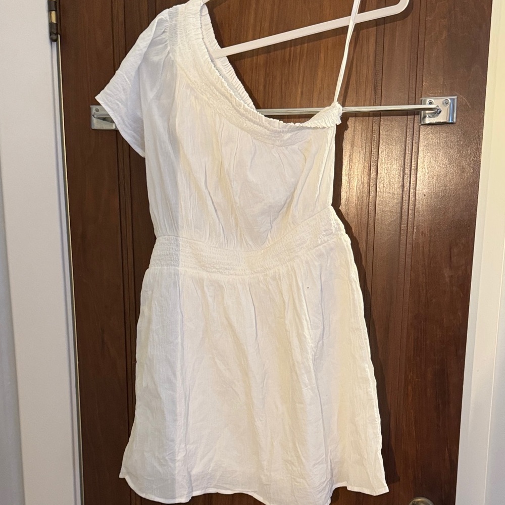 Aerie White One-Shoulder Dress